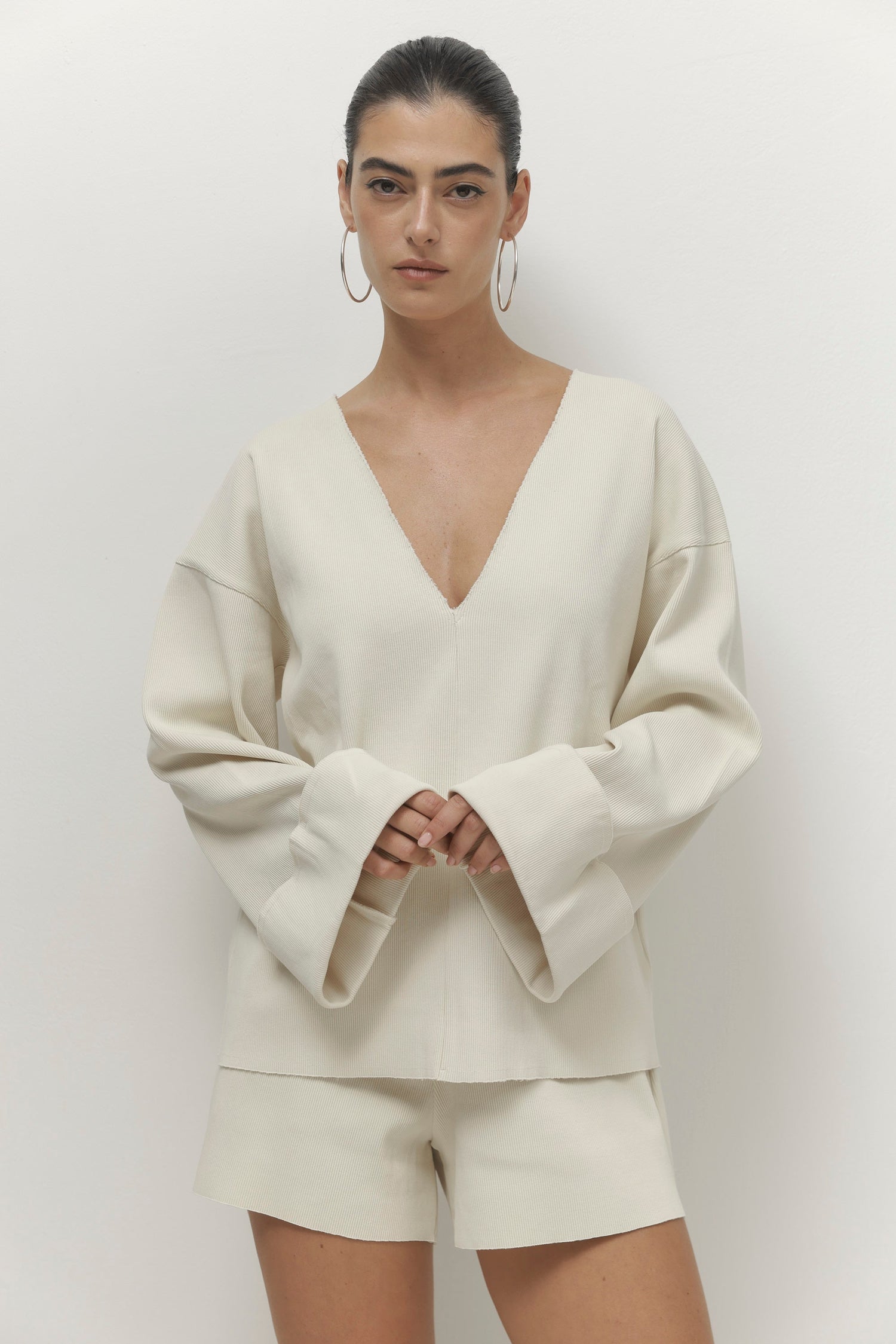 חולצה ארוכה לנשים Pleated