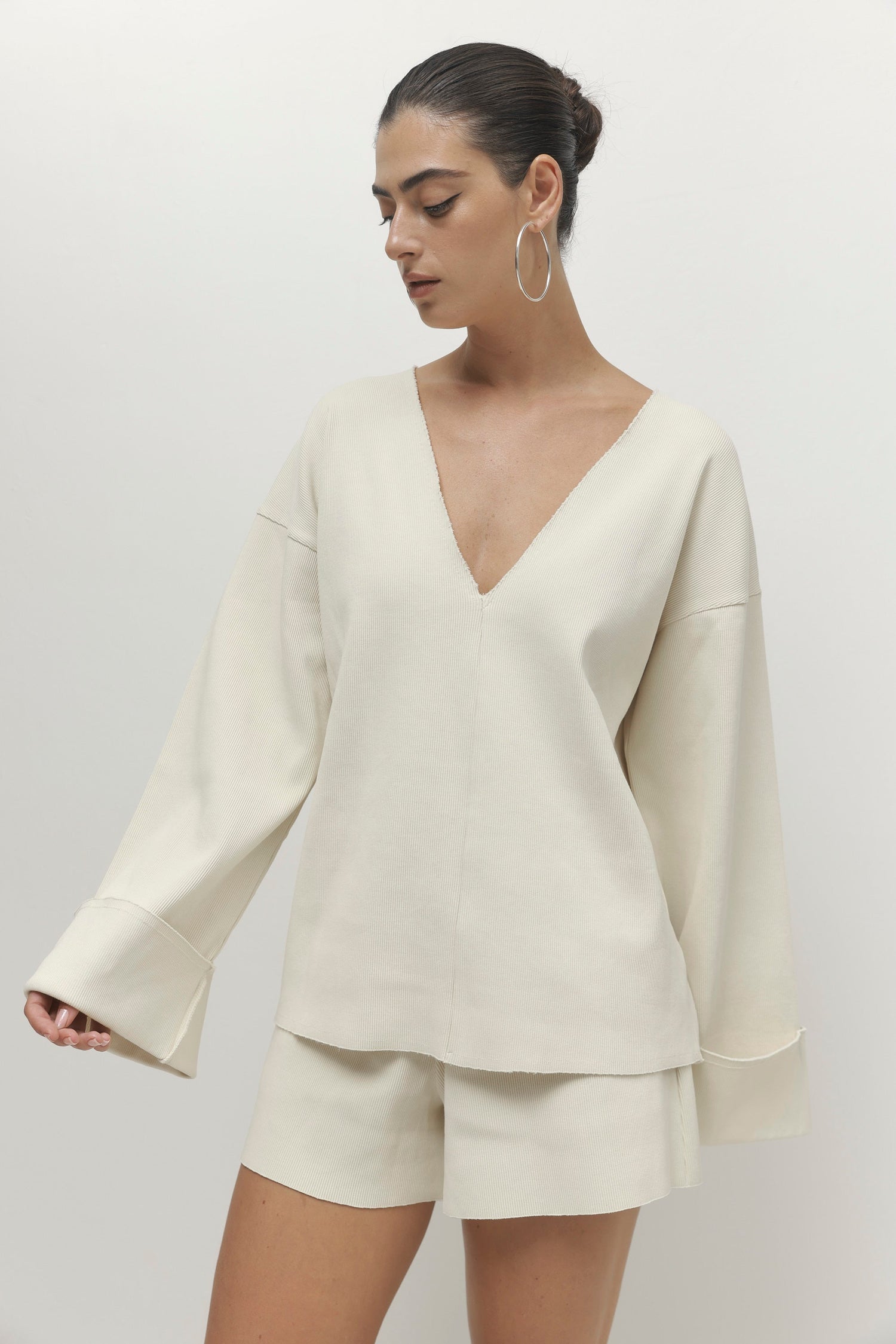 חולצה ארוכה לנשים Pleated